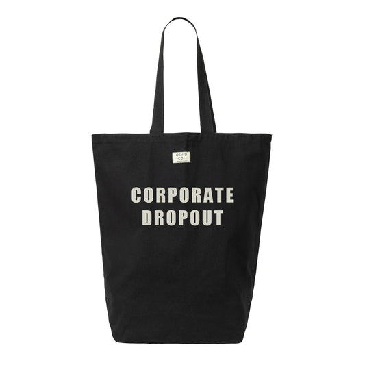 Corporate Dropout - Canvas Tote Bag with Pocket - Large Tote