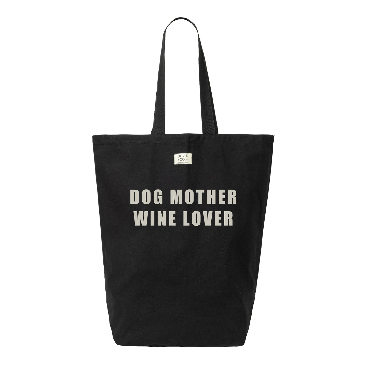 Dog Mother Wine Lover - Canvas Tote Bag with Pocket