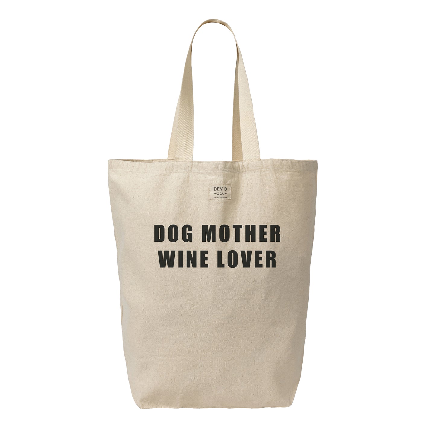 Dog Mother Wine Lover - Canvas Tote Bag with Pocket