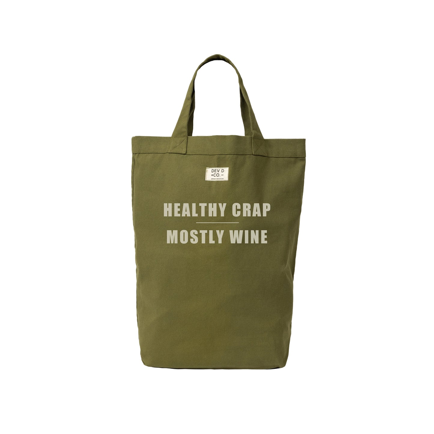 Healthy Crap Mostly Wine - Canvas Tote Bag - Wine Gift