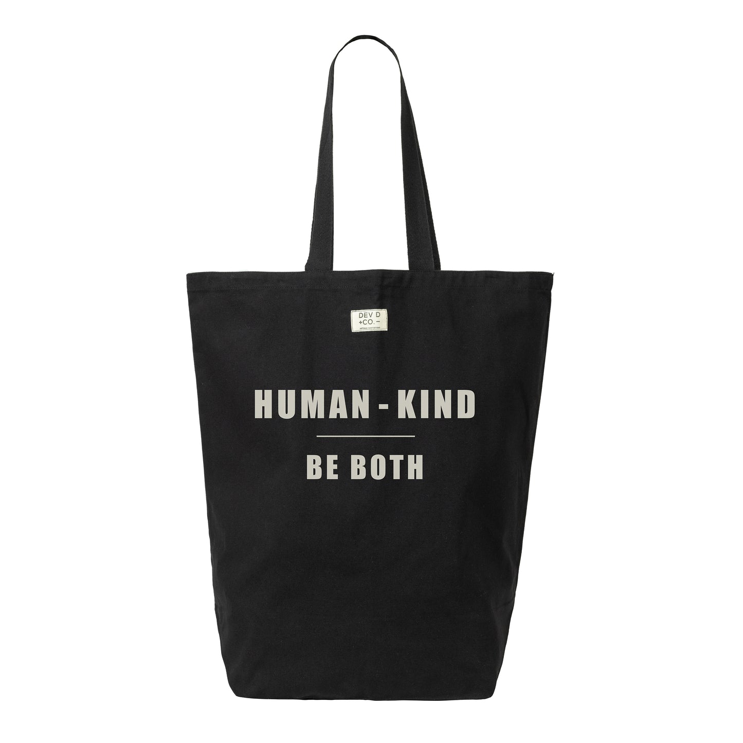 Human Kind - Canvas Tote Bag with Pocket - Large Tote