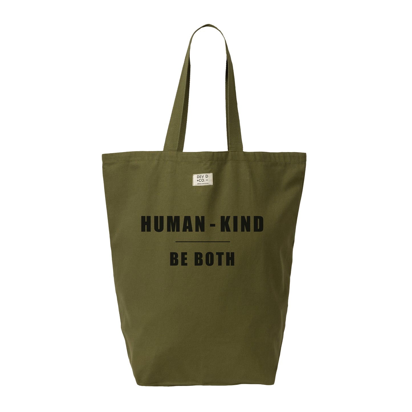 Human Kind - Canvas Tote Bag with Pocket - Large Tote