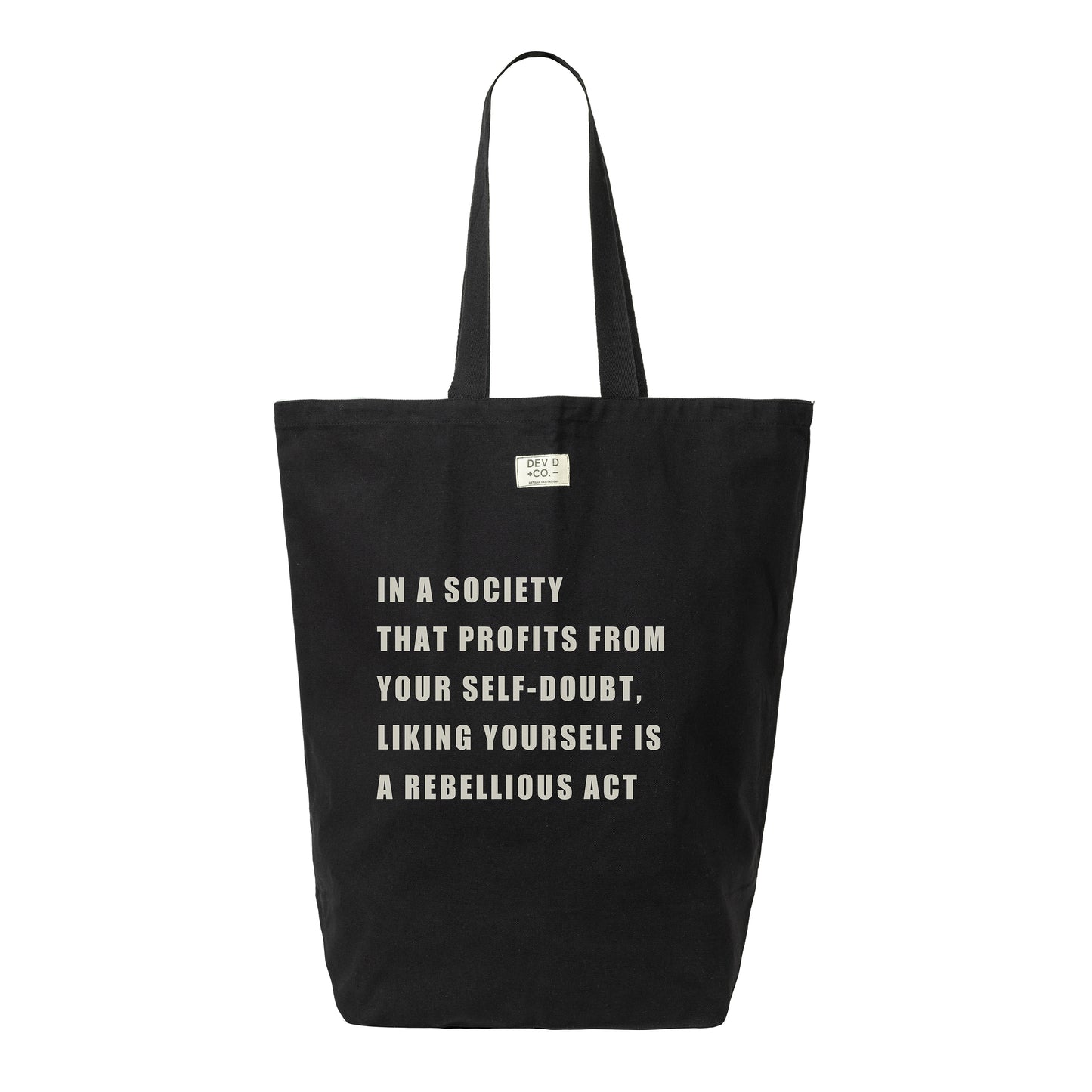 Liking Yourself is Rebellious - Canvas Tote Bag with Pocket