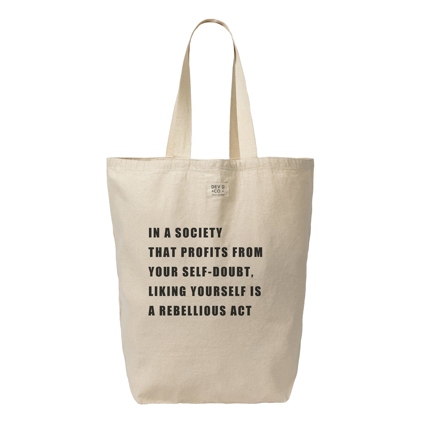 Liking Yourself is Rebellious - Canvas Tote Bag with Pocket