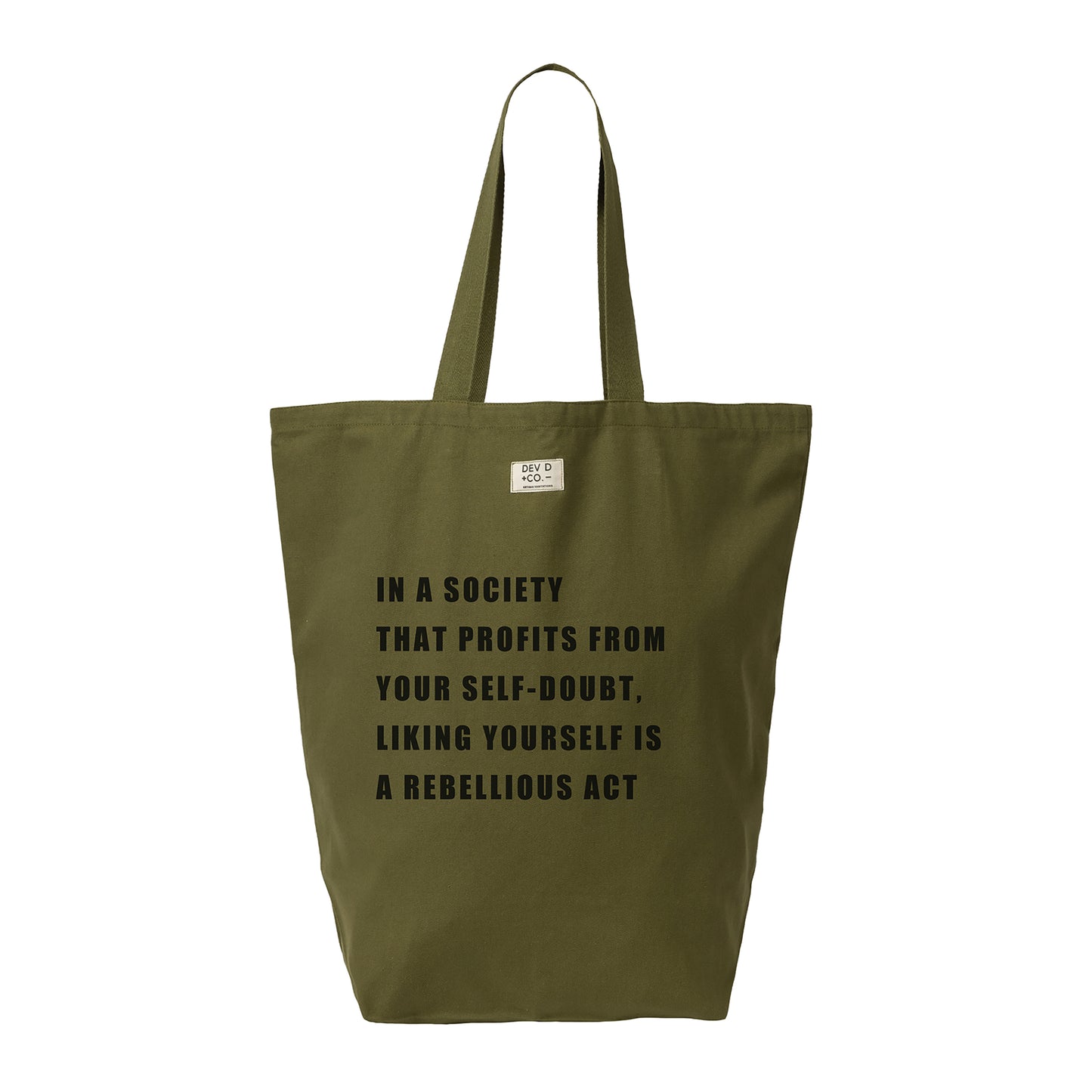 Liking Yourself is Rebellious - Canvas Tote Bag with Pocket