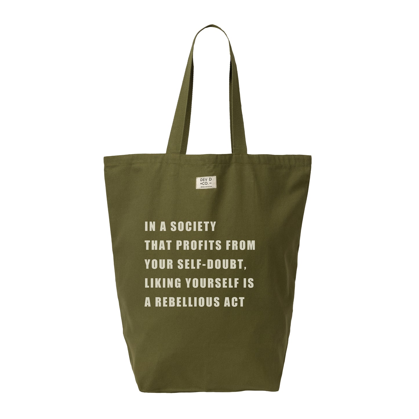 Liking Yourself is Rebellious - Canvas Tote Bag with Pocket