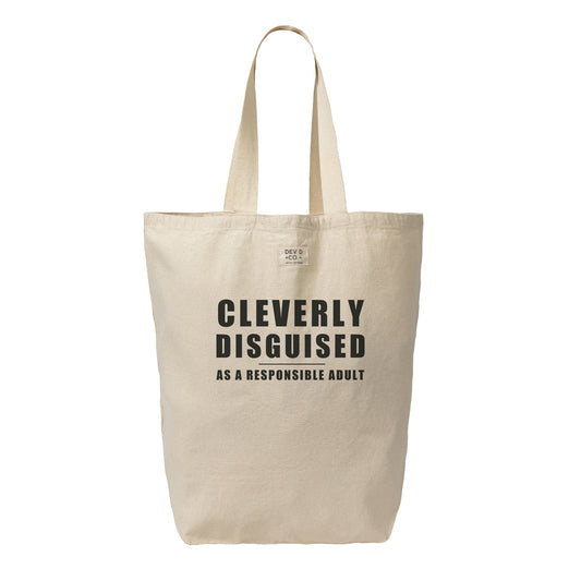 Disguised As Responsible Adult - Canvas Tote Bag w/ Pocket