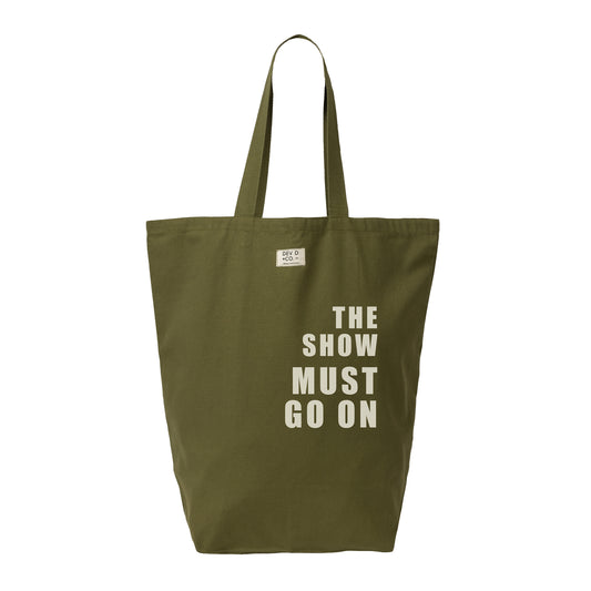 The Show Must Go On - Canvas Tote Bag with Pocket - Large