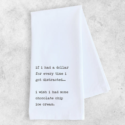 Distracted By Ice Cream - Tea Towel