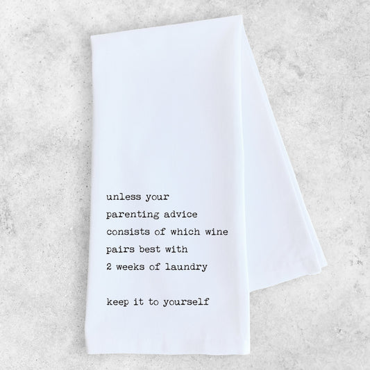 Parenting Advice - Tea Towel