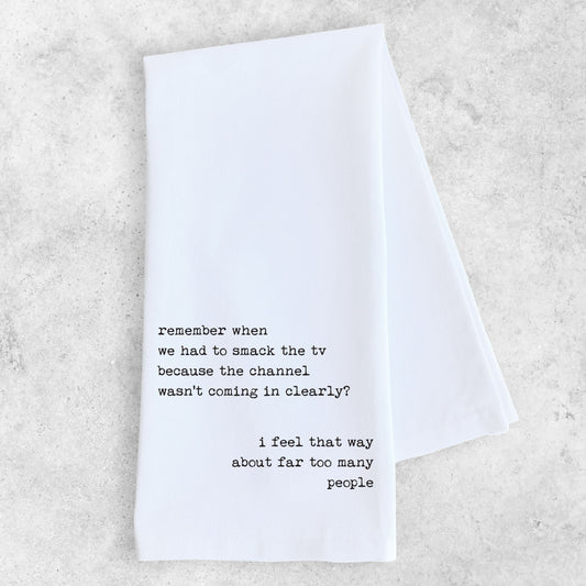 Smack The TV - Tea Towel