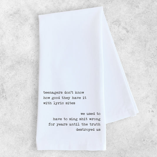 Song Lyrics - Tea Towel