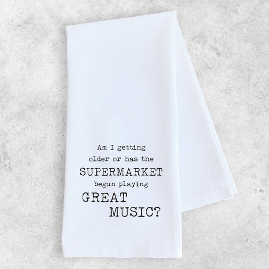 Great Music At The Supermarket - Tea Towel